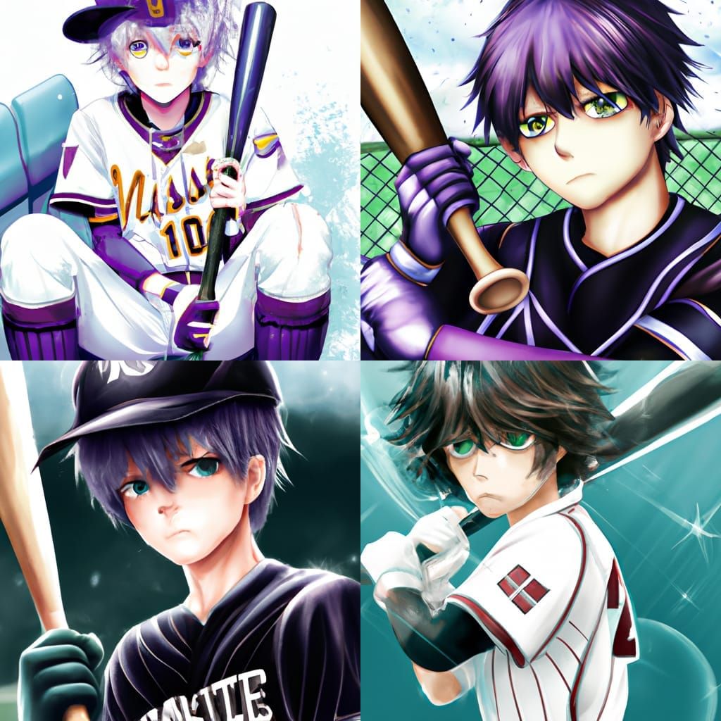 Anime Style Baseball Game Illustration