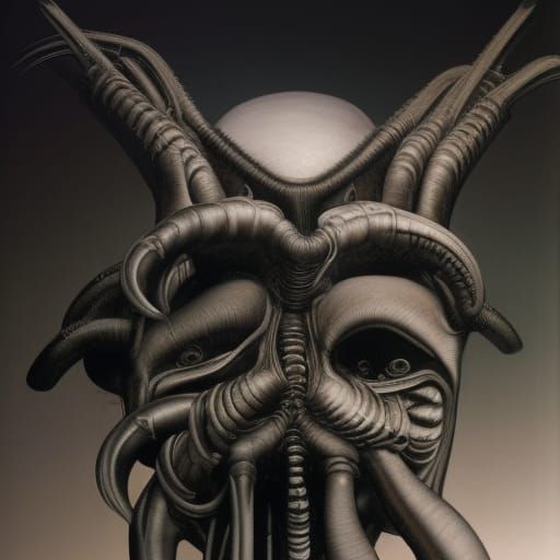 Biomechanical Landscape in Giger Style