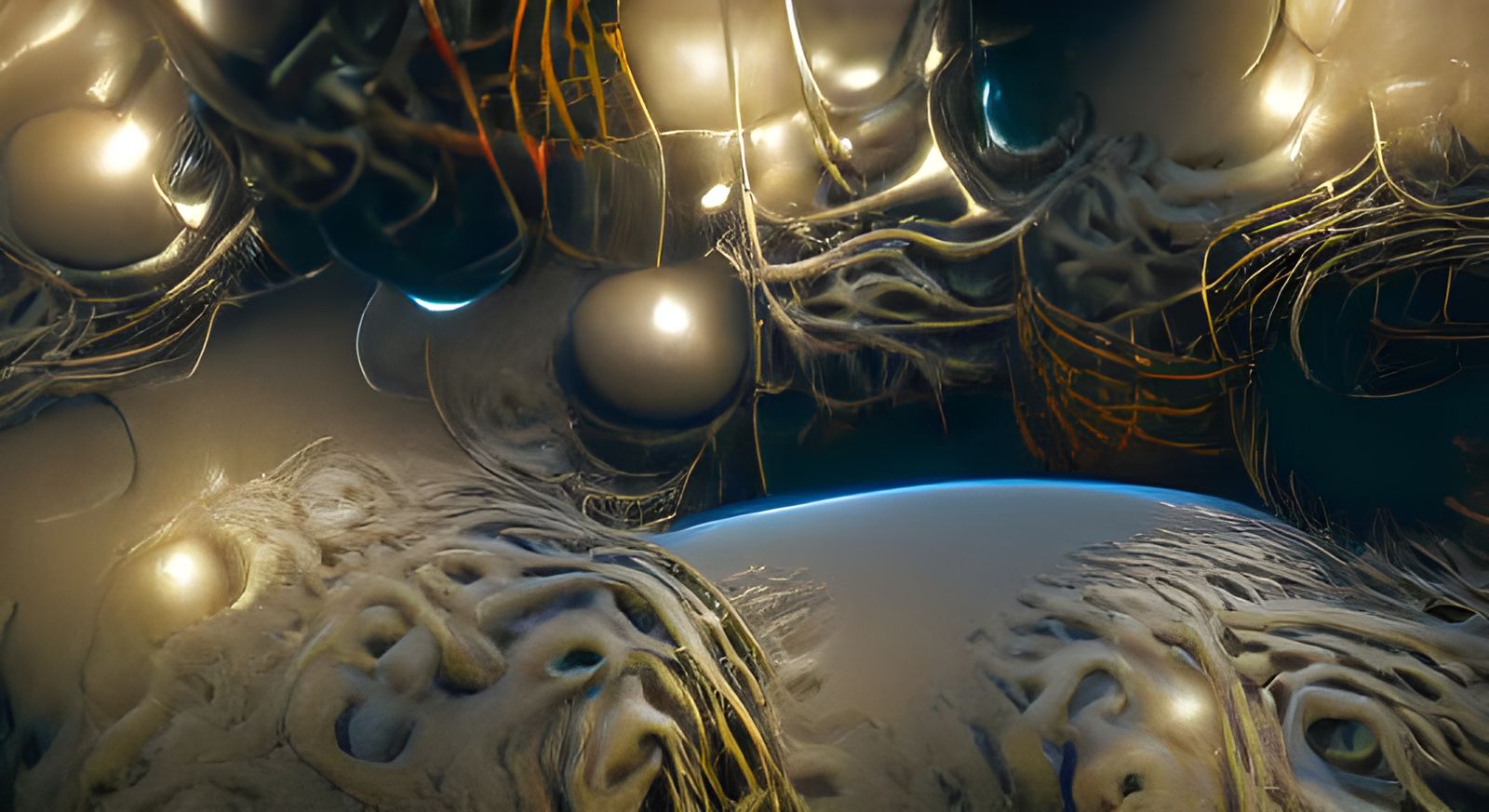 Orbital Station Close-up in Hyperrealistic Eldritch Style