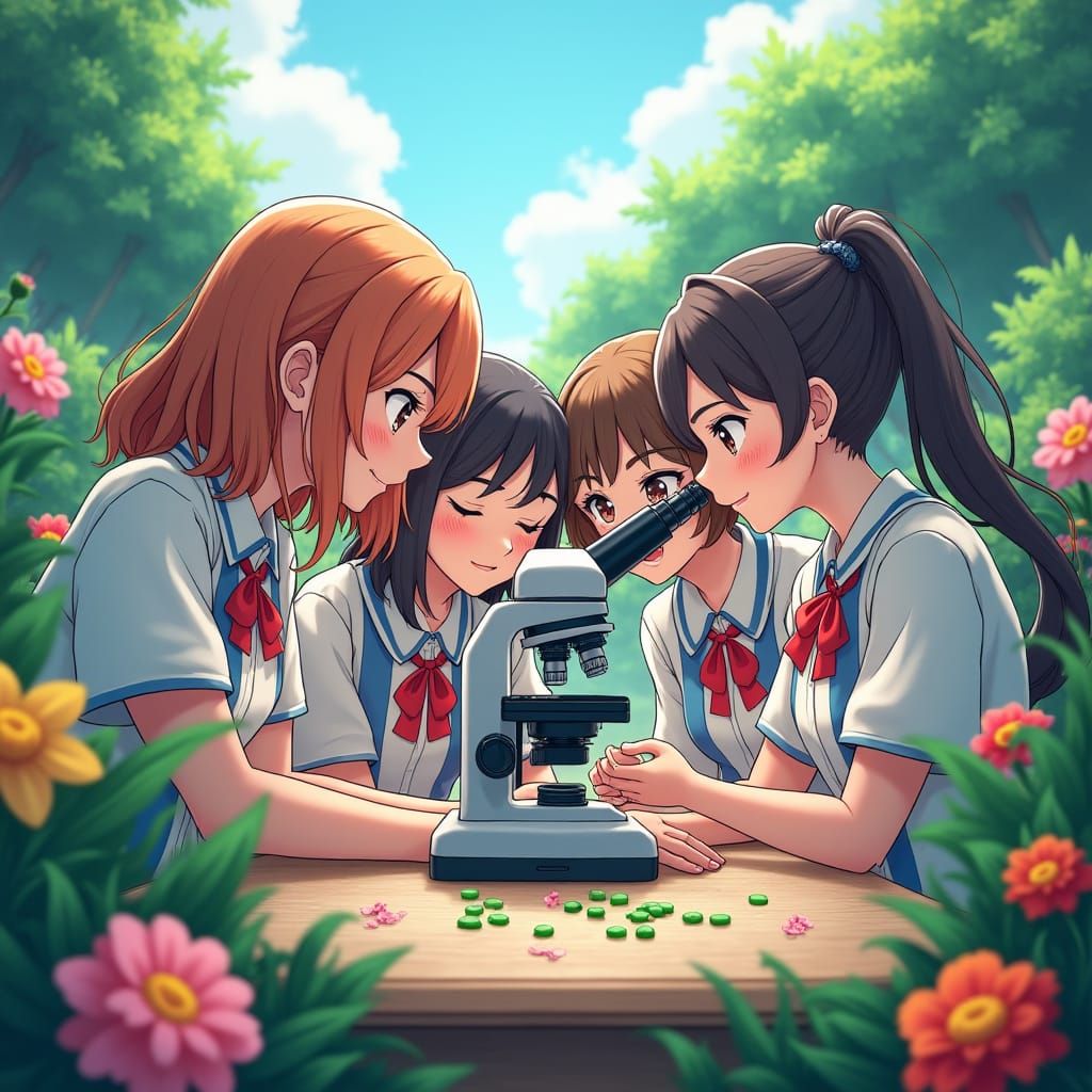 Teenage Girls Explore Microscopic World: Anime-Inspired 3D A...