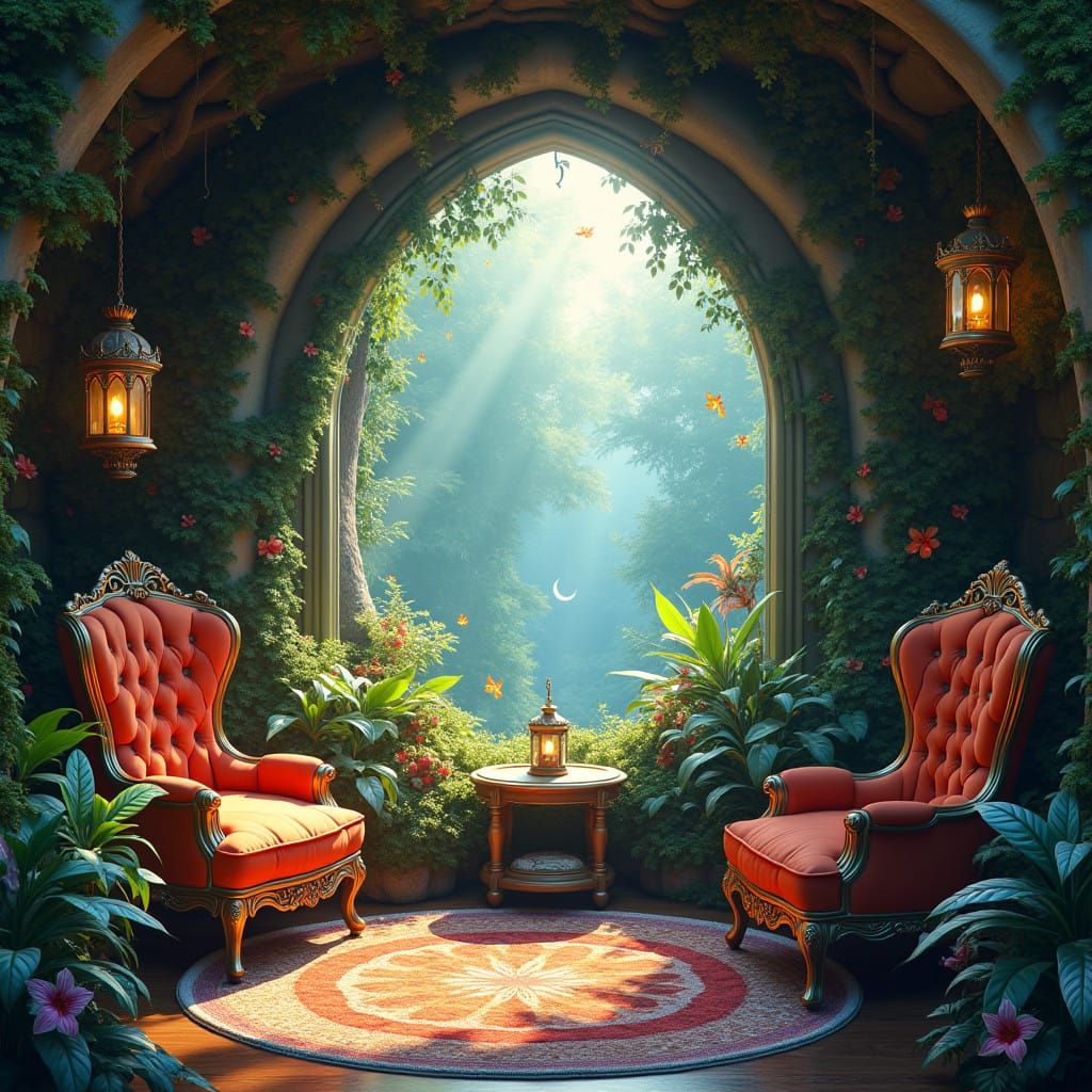 Whimsical Fairy Dwelling with Luxurious Interior and Mystica...