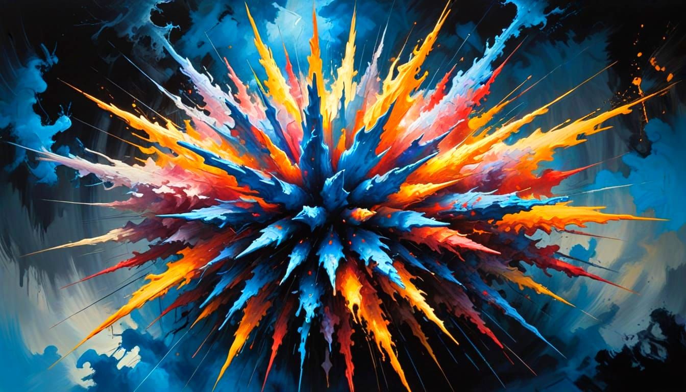 Ominous Optical Illusion in Action Painting Style