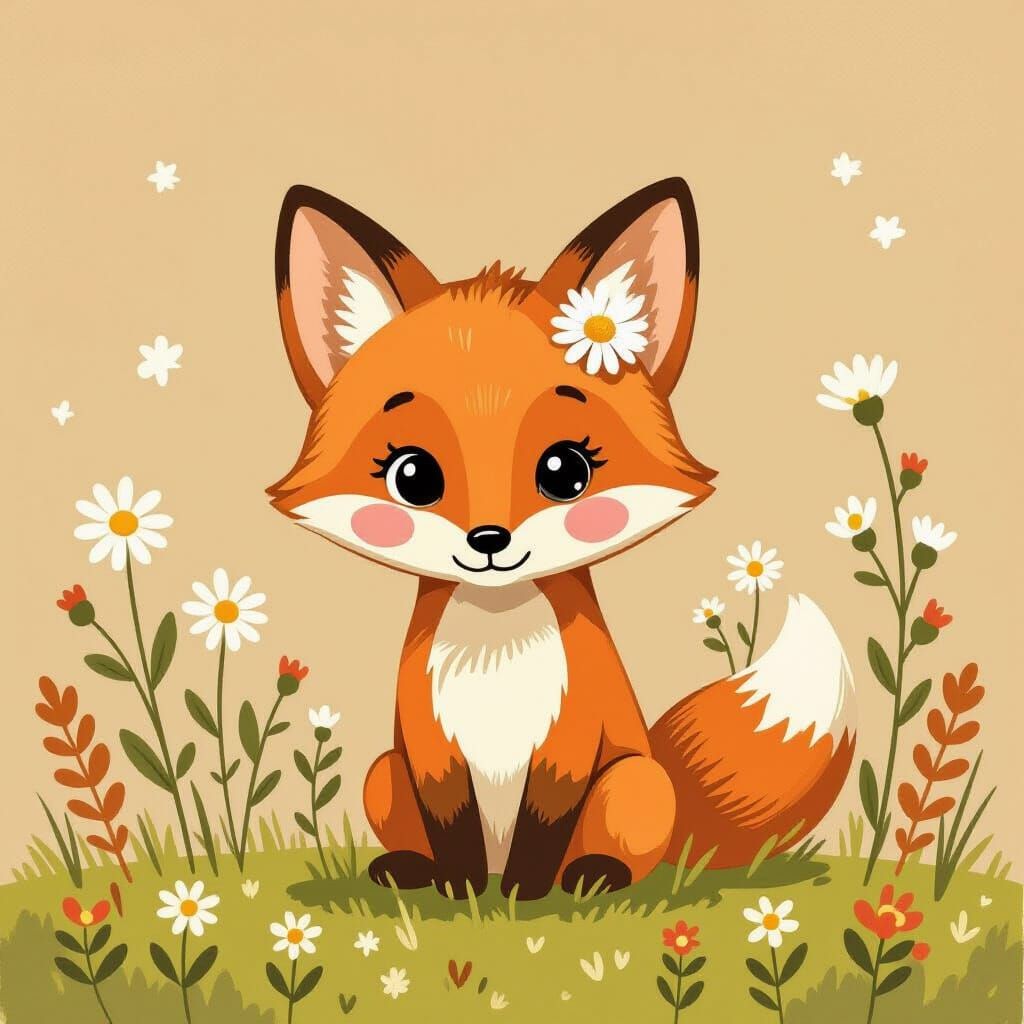 Friendly Fox in Spring Meadow: Scandinavian Children's Book ...
