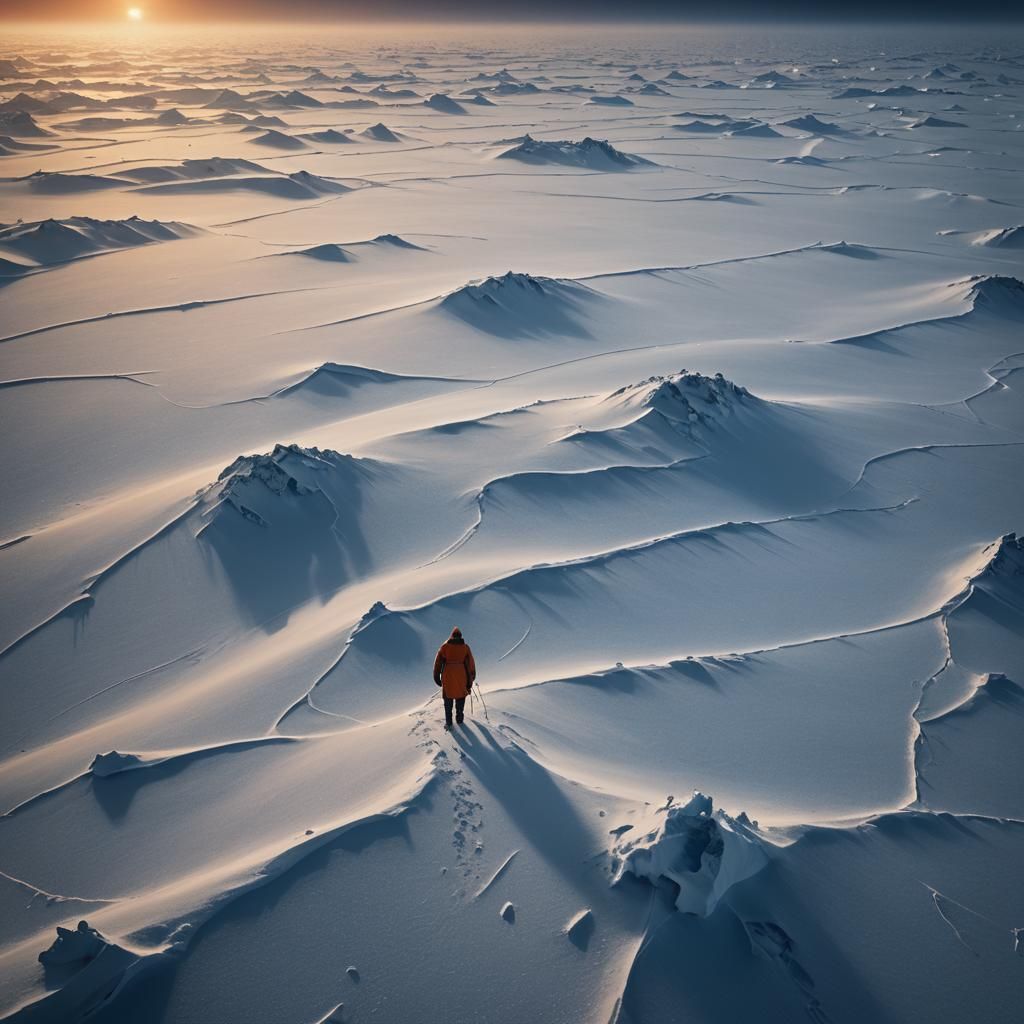 Antarctic Blizzard Landscape in Turner Style