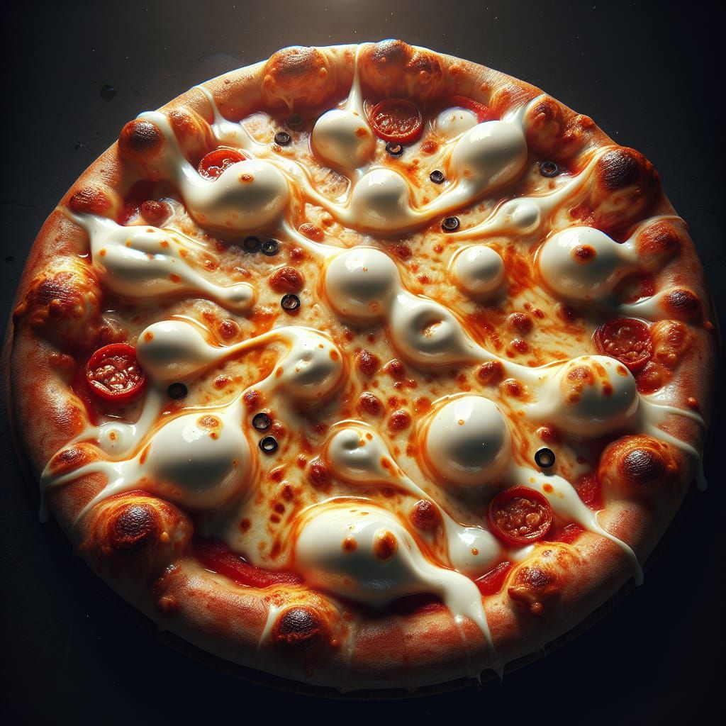 Gooey Mozzarella Pizza with Golden Tint