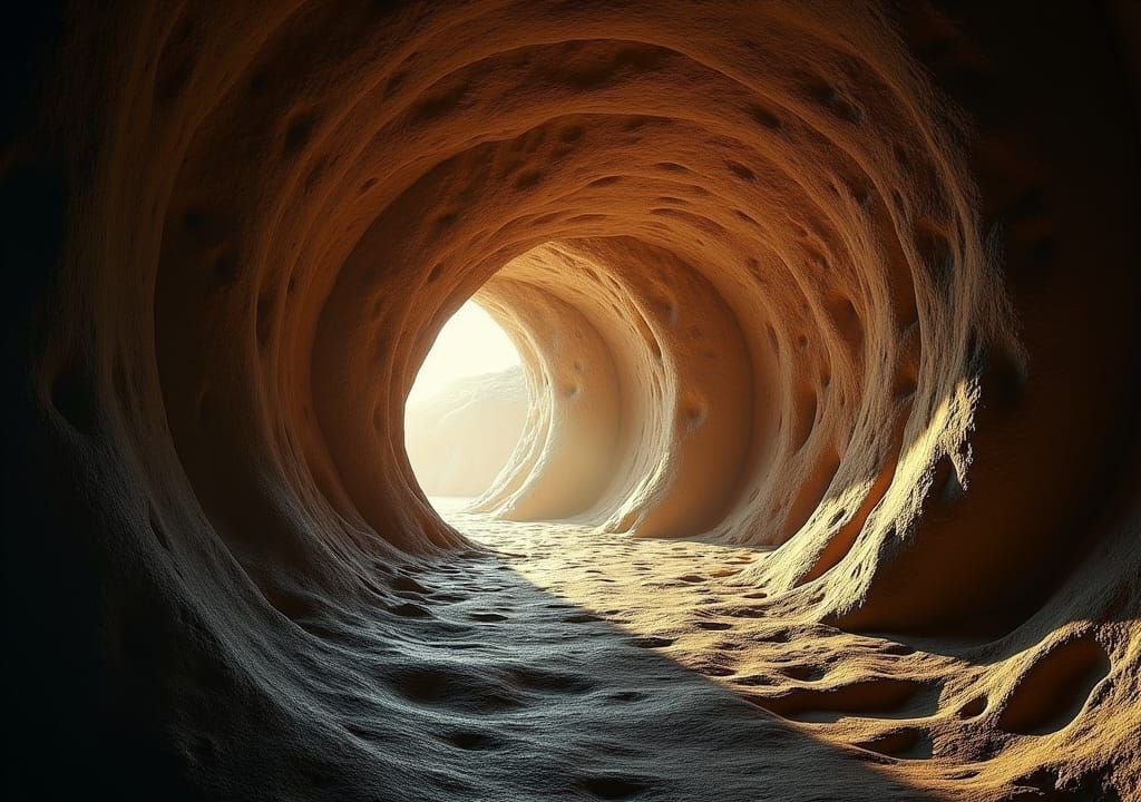 Cinematic Cave Tunnel Carved by Nature