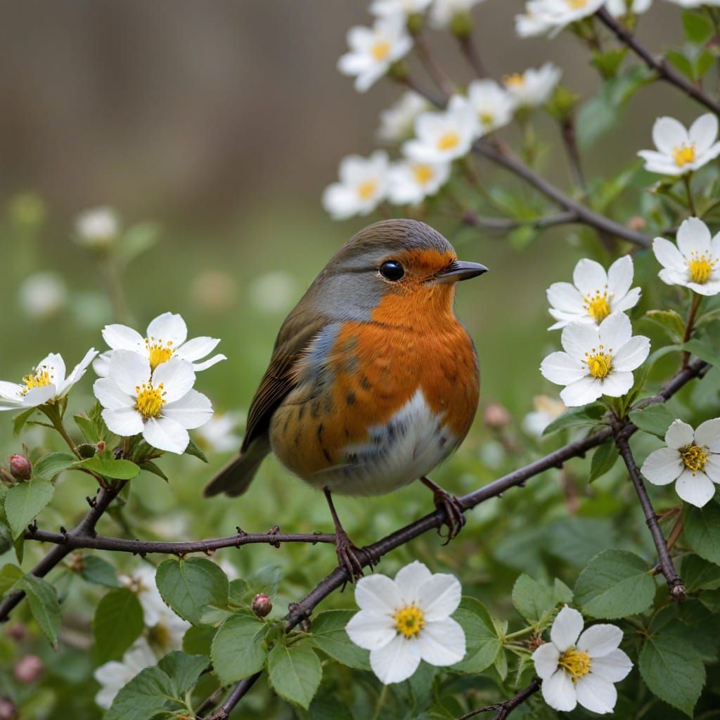 A Woman Weeps Among Blooming Flowers in Early Spring