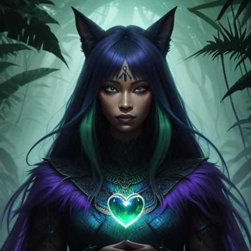 Mystical Jungle Creature in Dark Fantasy Art