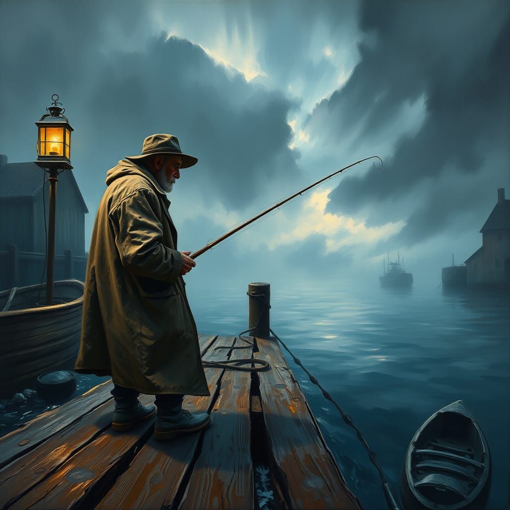 Rustic Port Scene in the Style of Turner