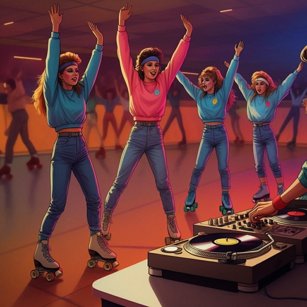 Electric 80s Roller Skating Party in Neon Colors