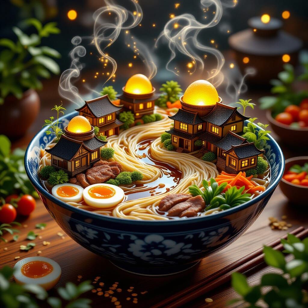 Magical Mỳ Quảng Noodle Village: A Culinary Fantasy