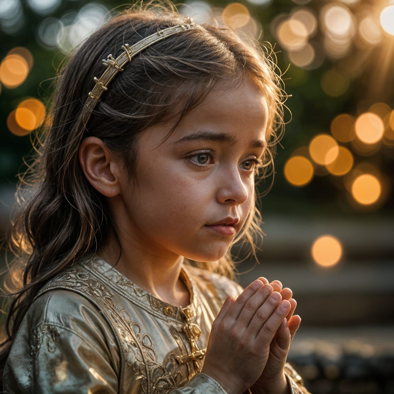 Dramatic Color Portrait with Bokeh in Hyperrealistic Style