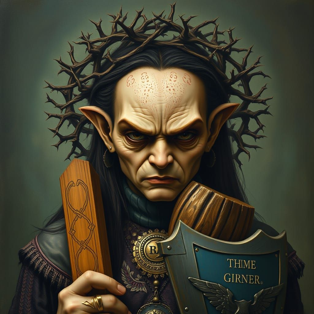 Mystical Mutated Woman in a Halo of Thorns