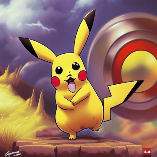 Pikachu in Comic Book Art Style