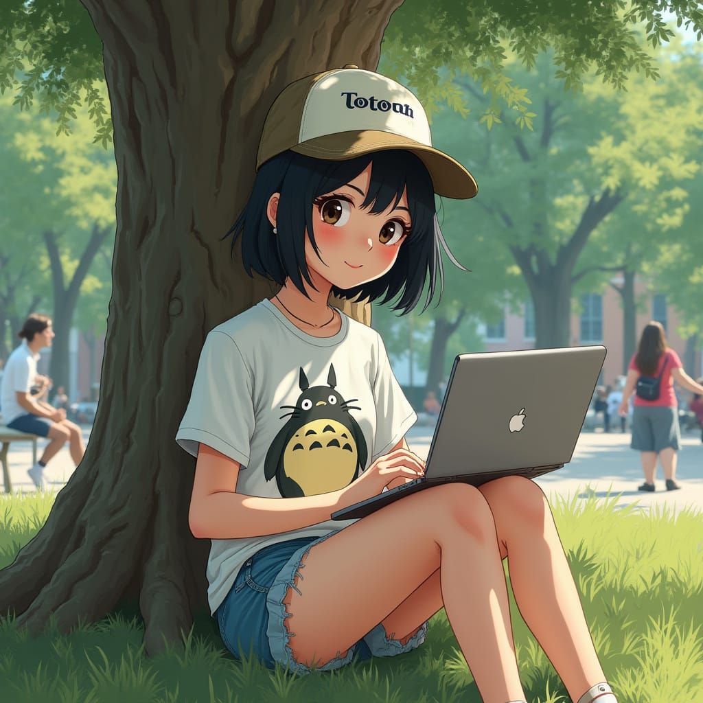 Hyper Realistic Portrait of a Half Asian Teen Girl in Boston...