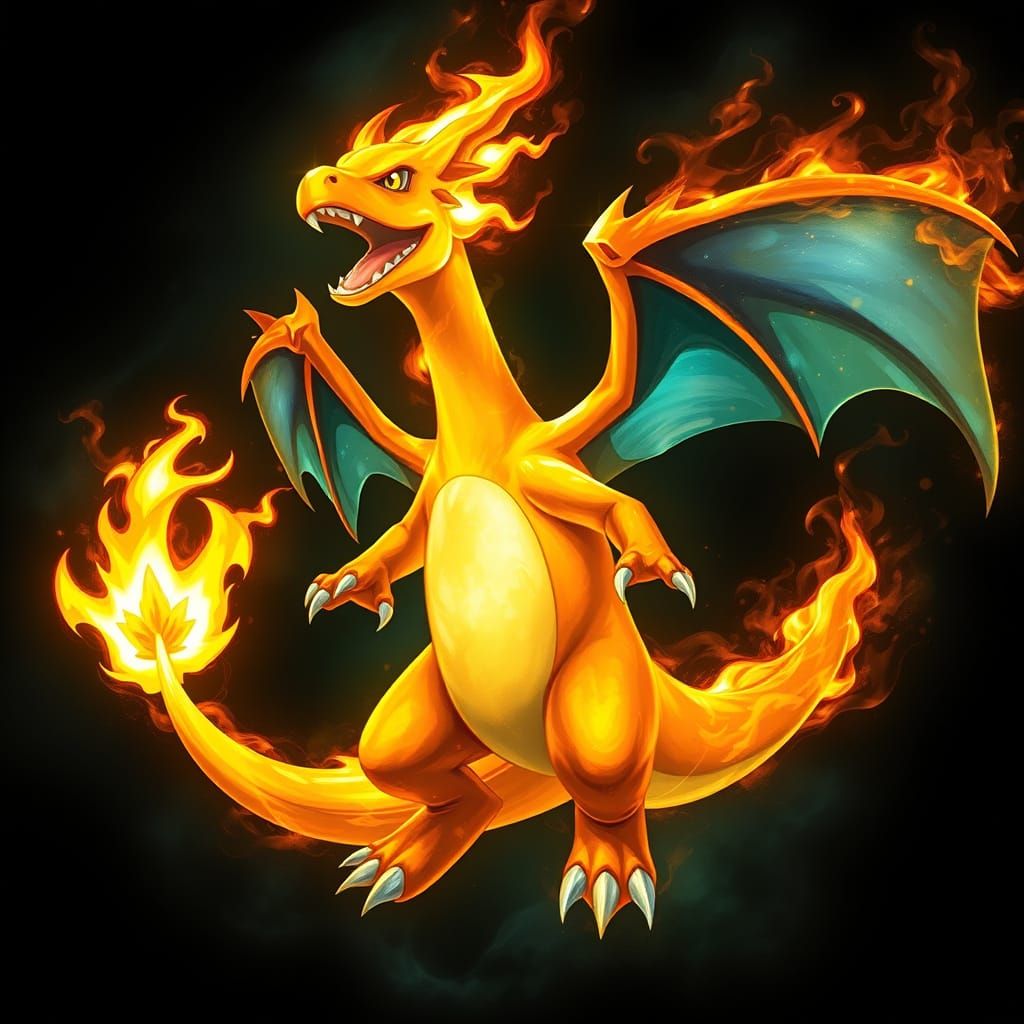 Cyberpunk Fantasy Pokémon Ascends in Majestic Flare