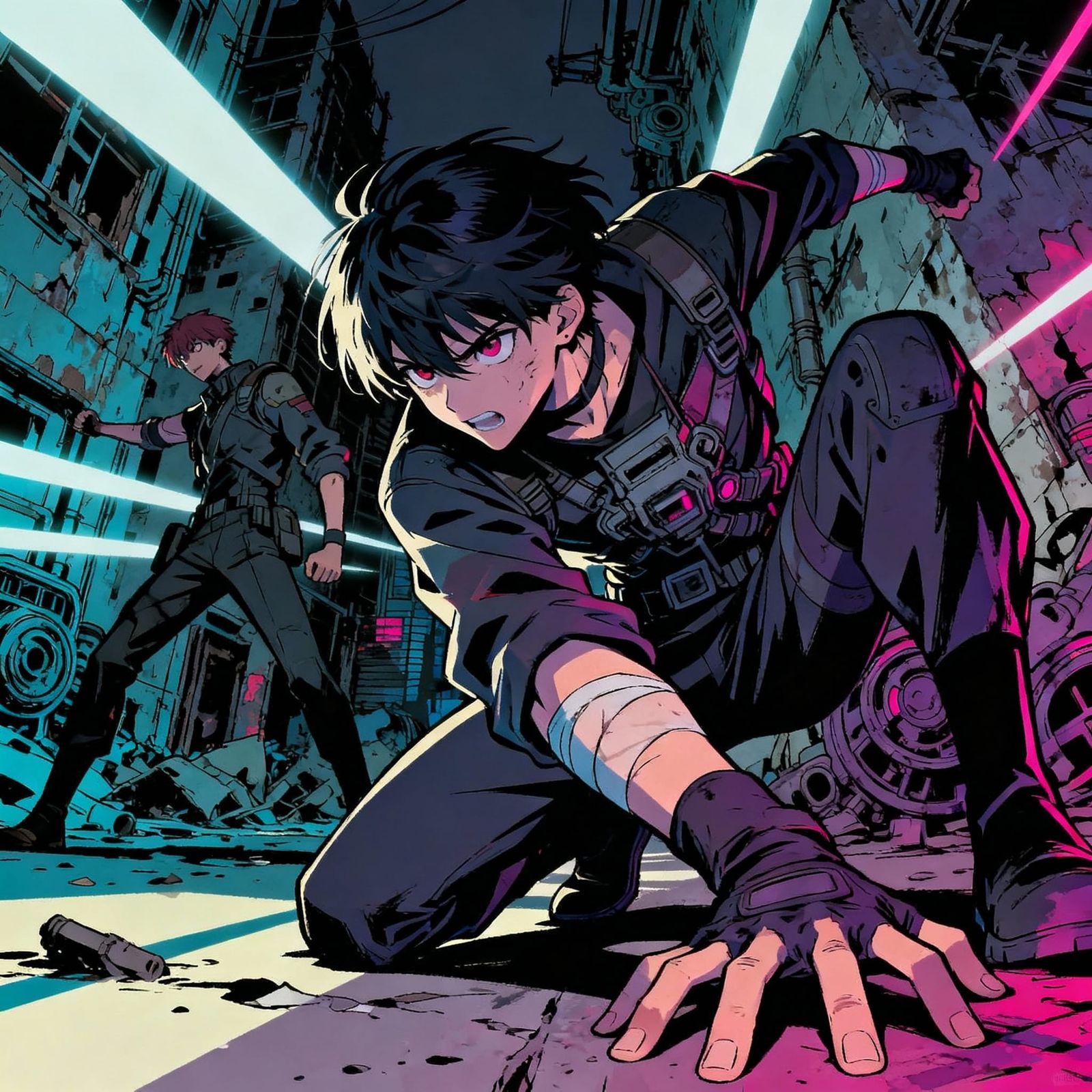 Grimdark Anime Wallpaper with Cinematic Lighting