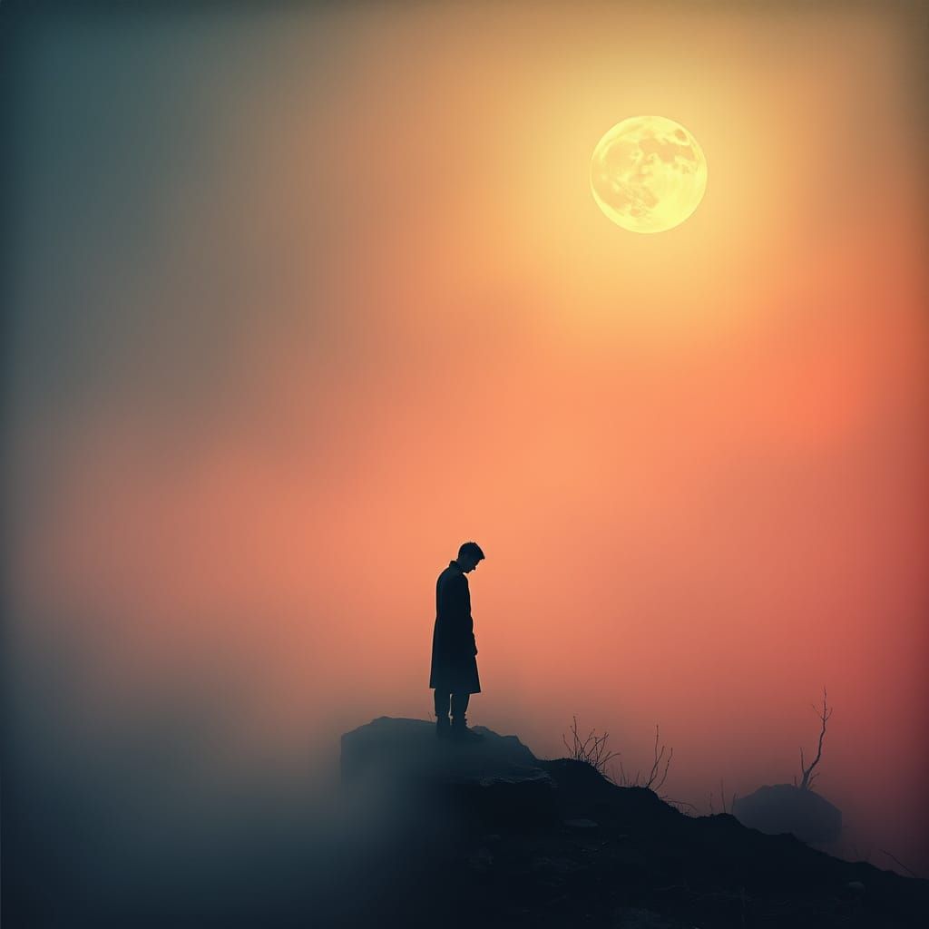 Contemplating Existence in a Dreamlike Landscape