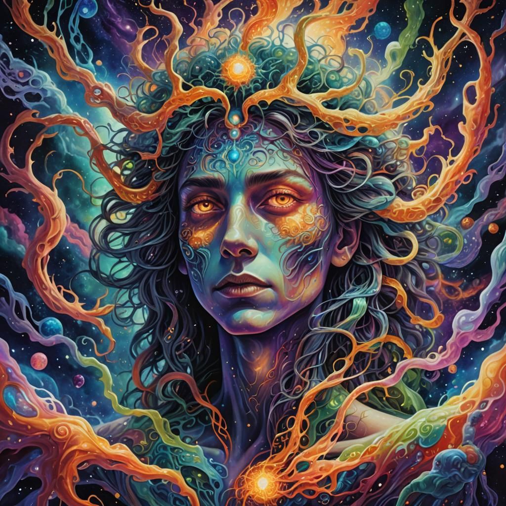 Haunted Dreamscape: Dream Paralysis in Cosmic Astral Art
