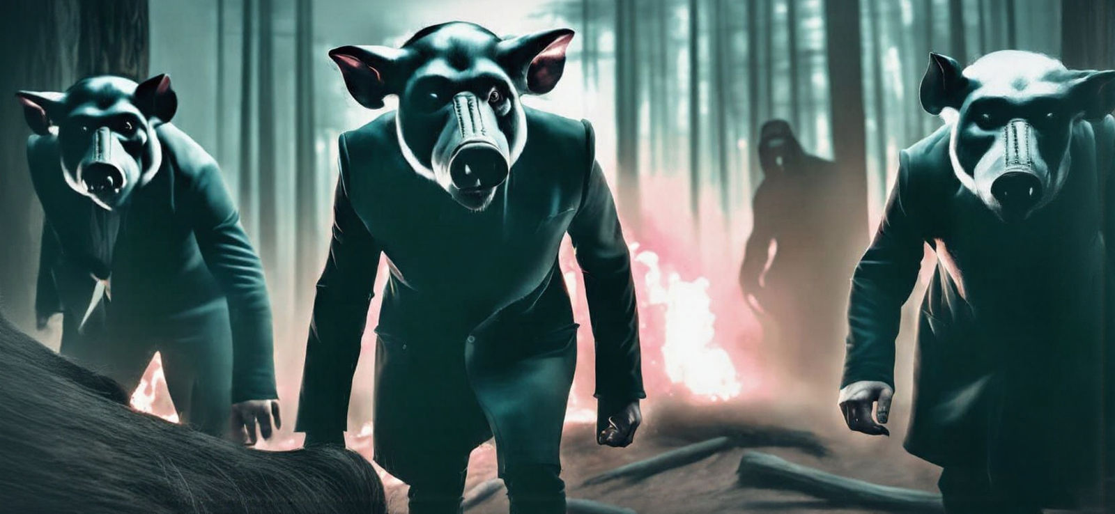 Horrific Pig Attack in Doré Rutkowski Style