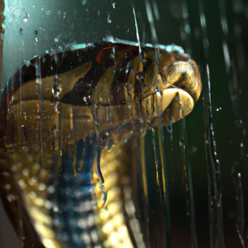 Photorealistic 3D Snake Portrait in Zoo Cage
