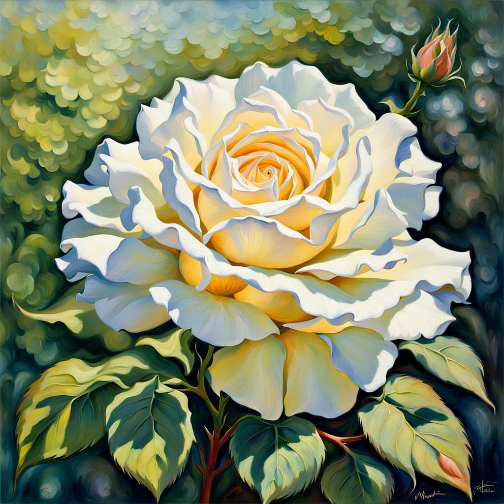 Monet's White Rose