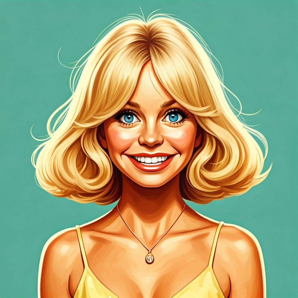 Goldie Hawn Impressionistic Storybook Illustration