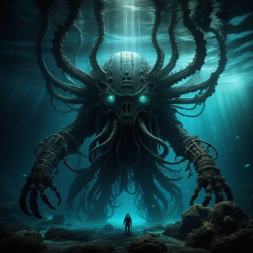 Gothic Ocean Goddess Rises from the Deep