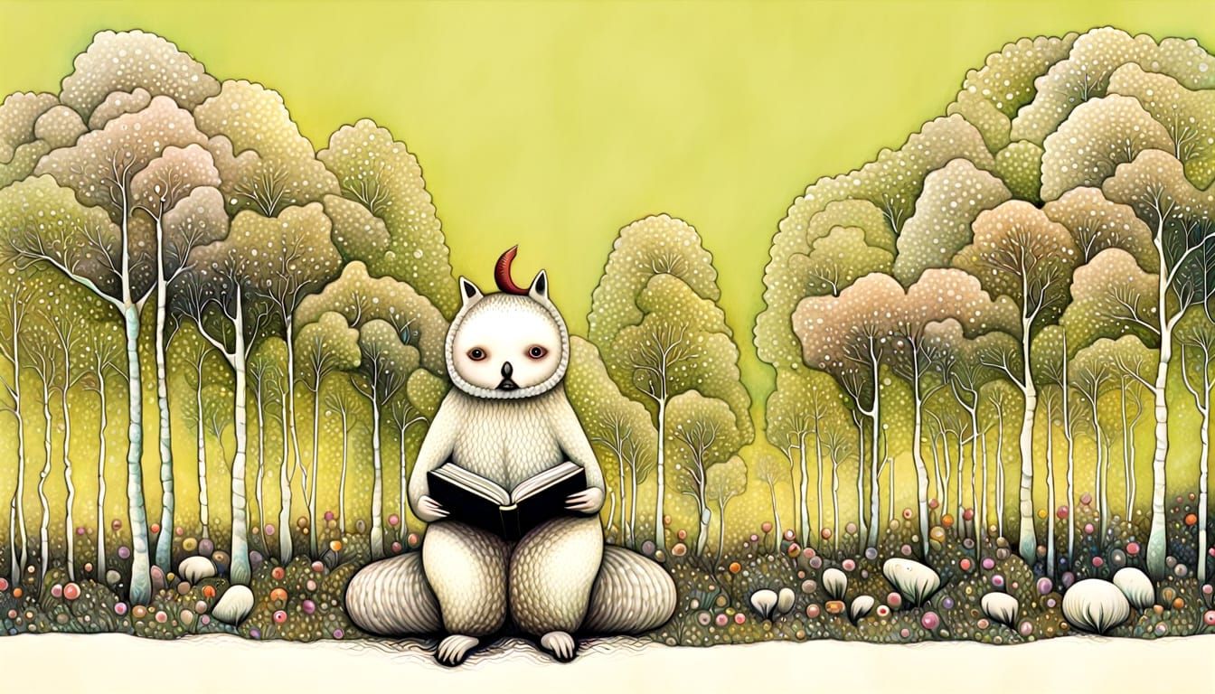 Dreamlike Woman-Bird in Art Brut Style