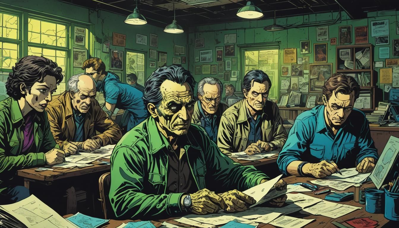 Eerie Futuristic Comic Book Art in Polish Style