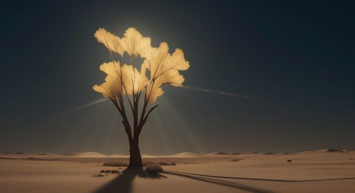Giant Desert Lamp: Cinematic Film Still