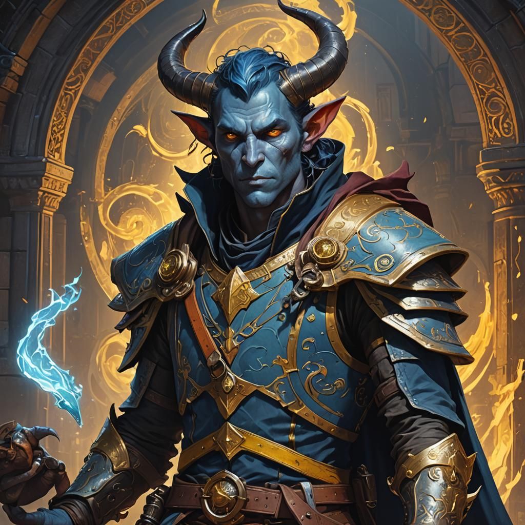 Tiefling Artificer: Dark Fantasy Character Portrait