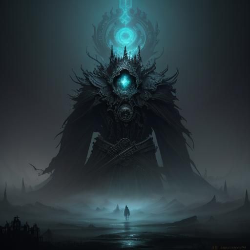 Creepy Ghost Glows in Haunted Mansion, Dark Fantasy Art