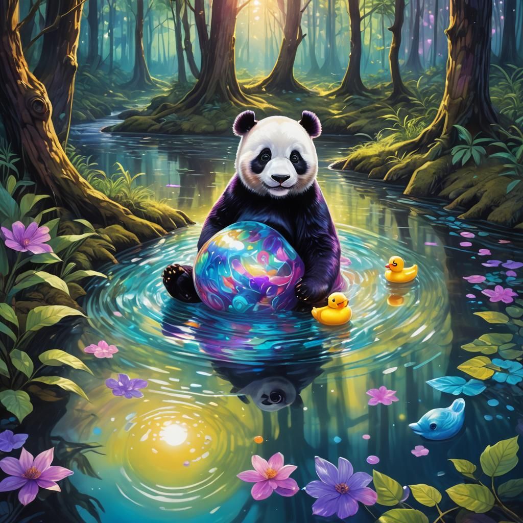 Panda Bear's Astral River Adventure as Visionary Art
