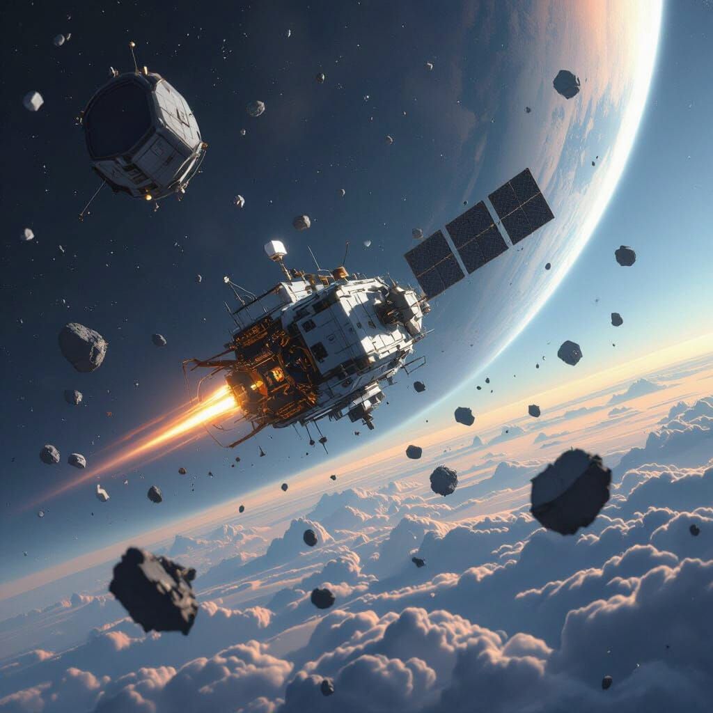 Spacecraft Captures Debris for Deorbit Mission