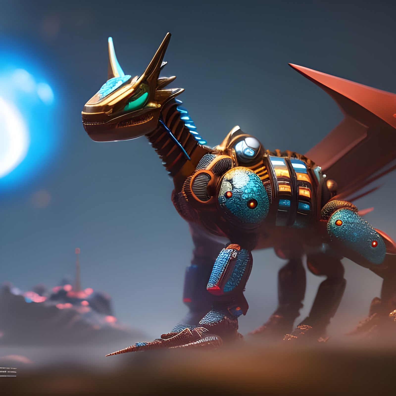 Cute Robot Lizard Mech in Red Desert