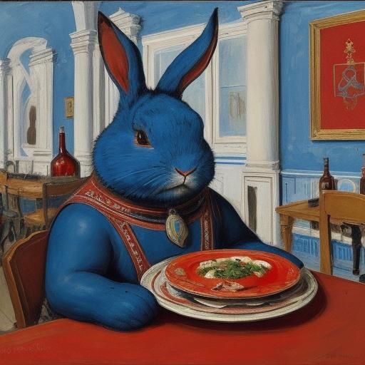 Rabbit Boxer versus Boyar in Abstract Art Style