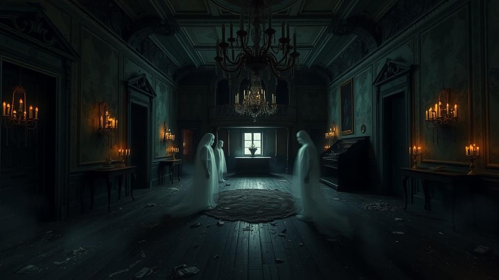 Eerie Mansion Interior in Dark Gothic Style