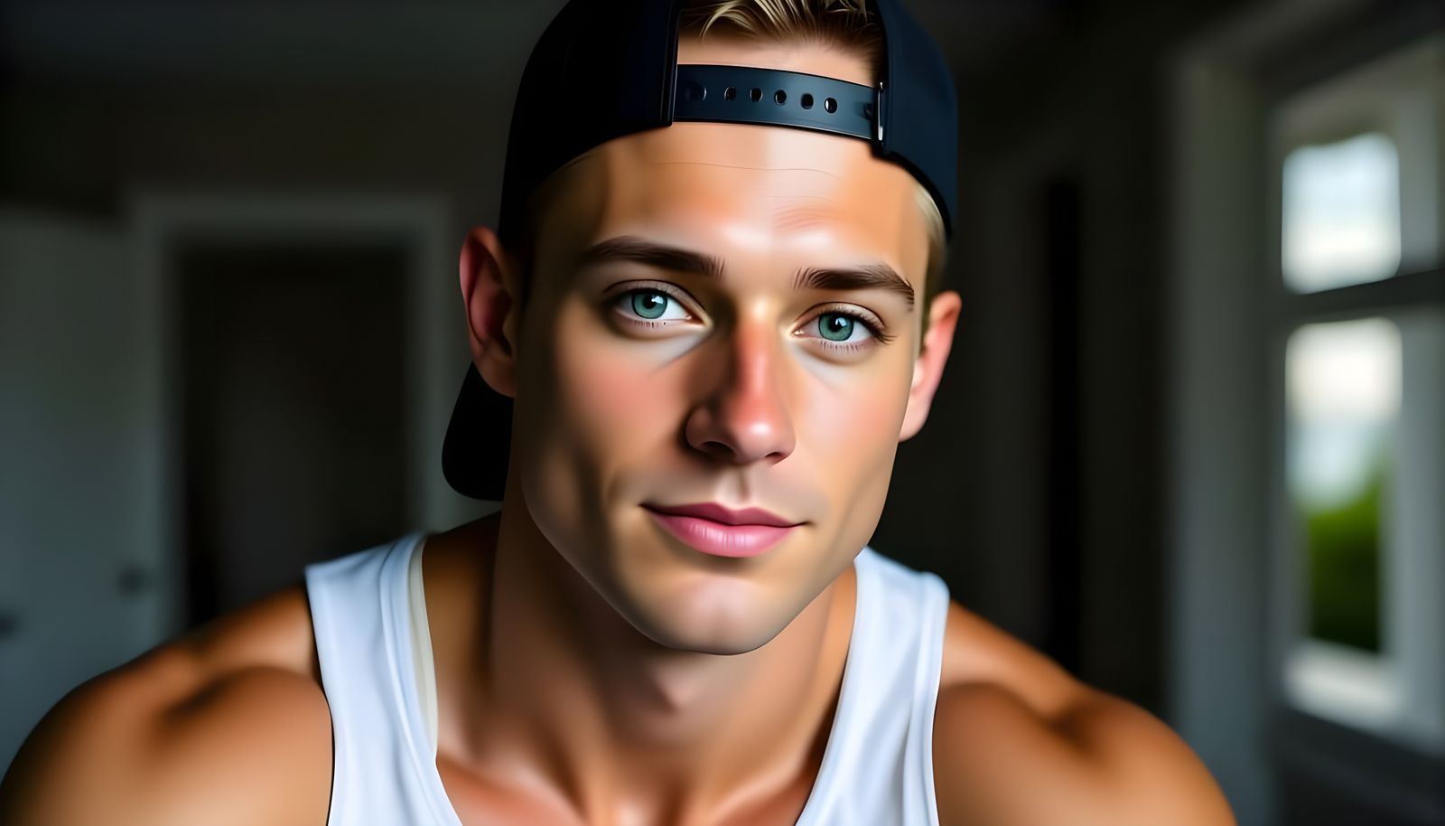 Handsome Blond Man in Studio Portrait