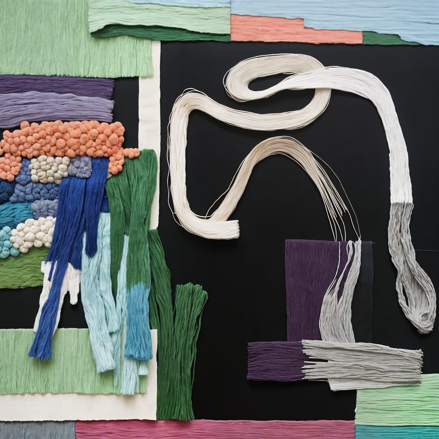 Fiber Art Weaving in Contemporary Abstract Style