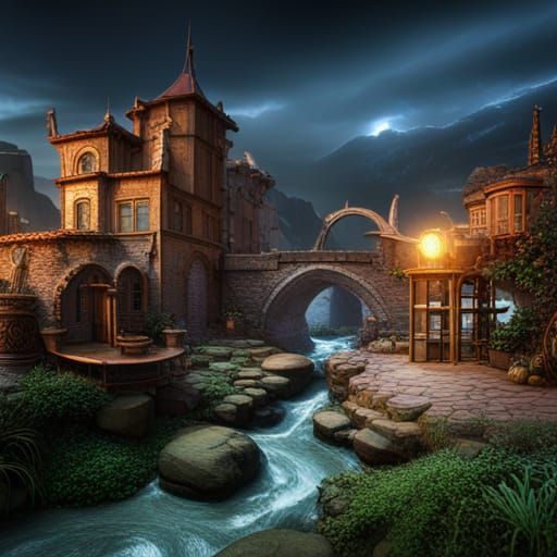 Fantastical Flint Mobile Concept Art in Deep Color