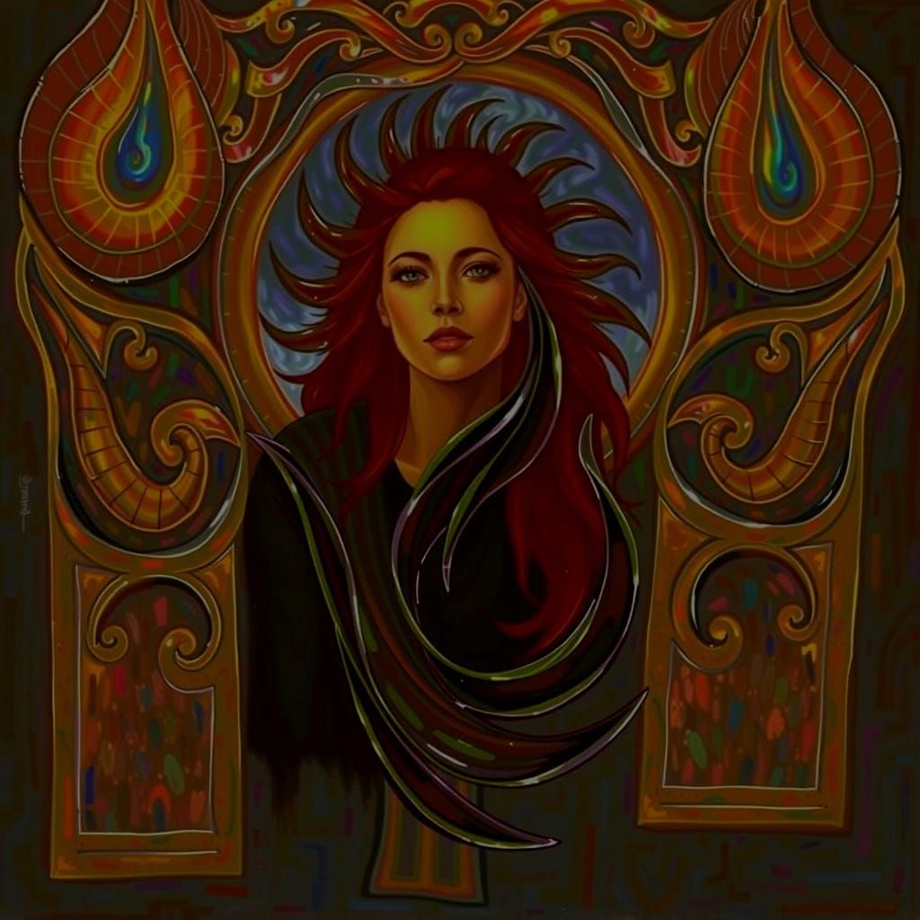 Iridescent Abstract Expressionism with Swirling Shapes