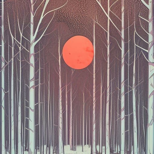 Creepy Deer Skeletons in Dark Winter Forest