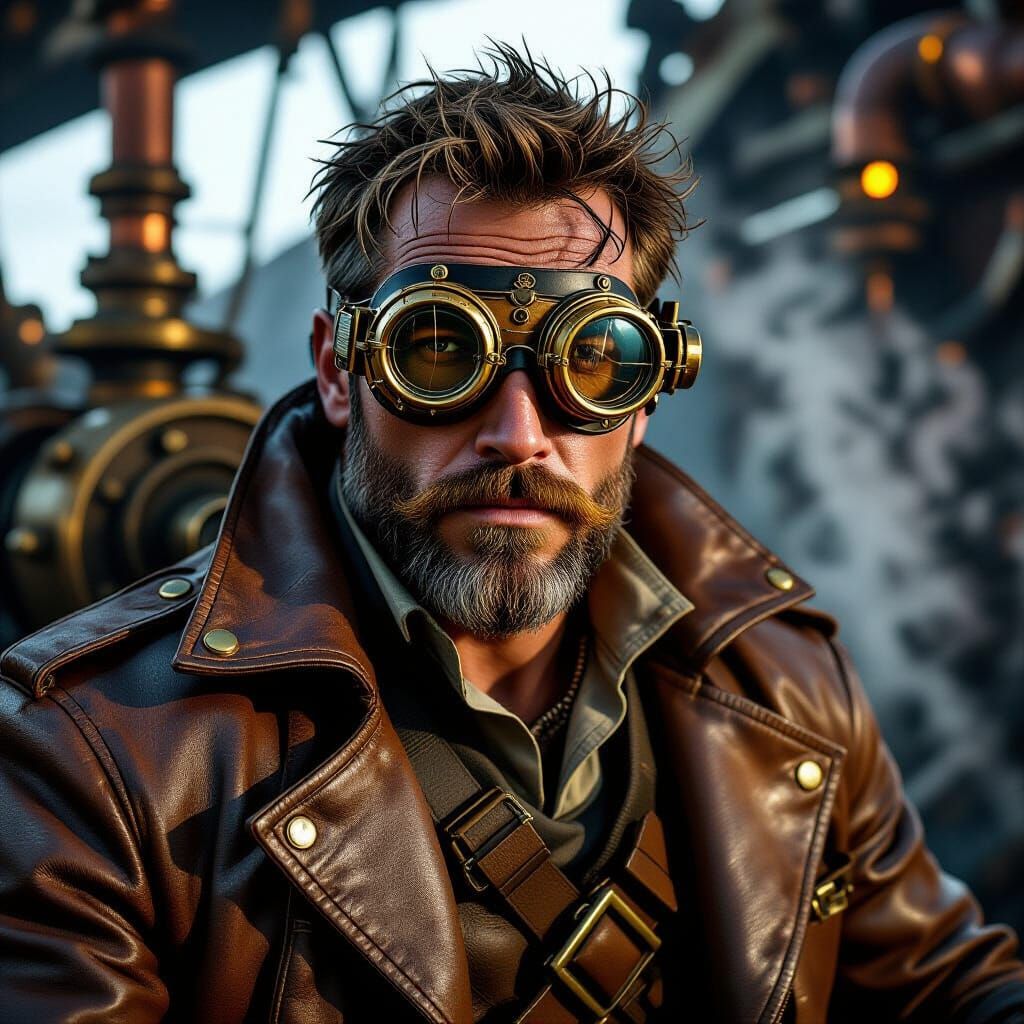 Steampunk Pirate Captain Portrait with Cinematic Lighting