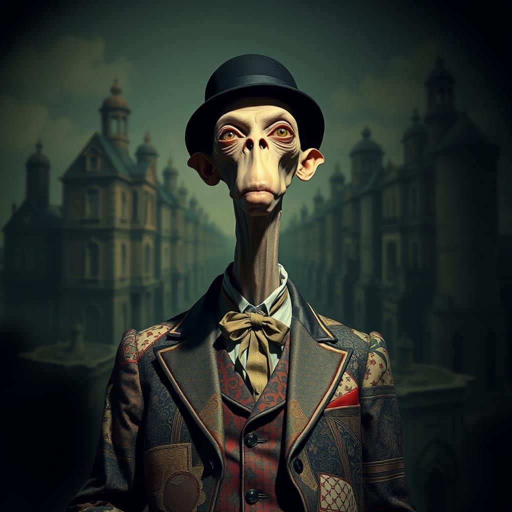 Surreal Victorian Persona with Impossible Architecture