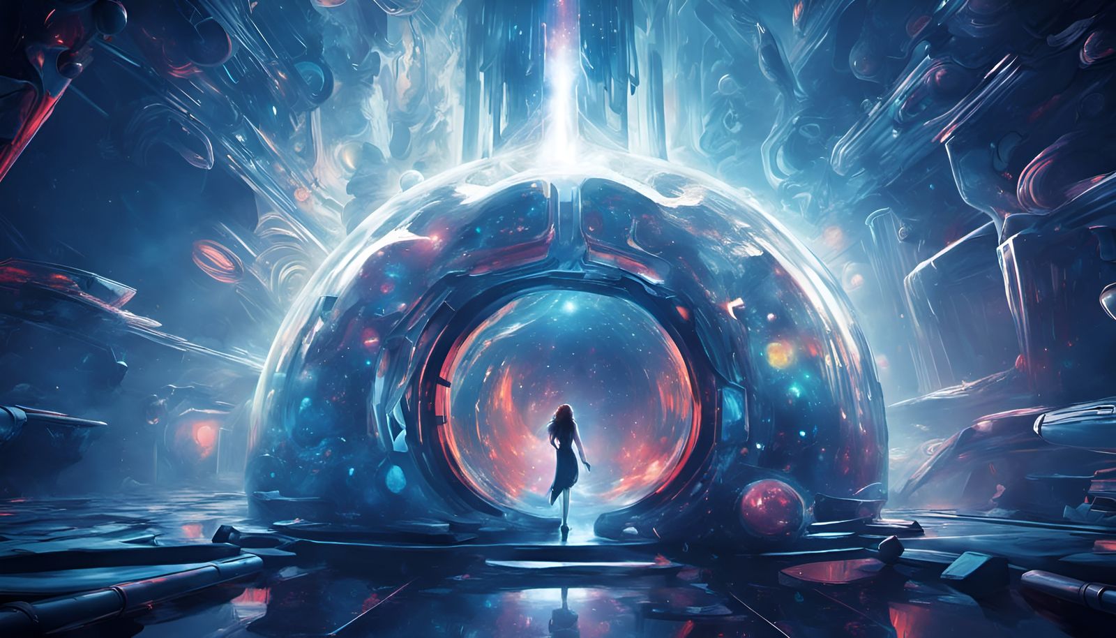 Cyber Fairy in Retro Space Lava Lamp