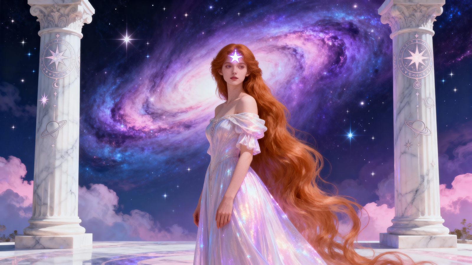 Star Queen with Nebula Background