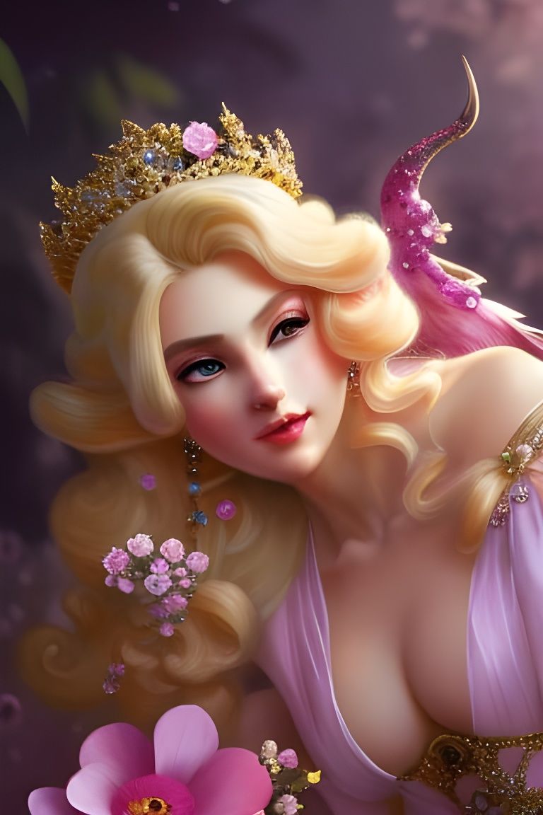 Princess Peach with Blonde Hair and Crystals
