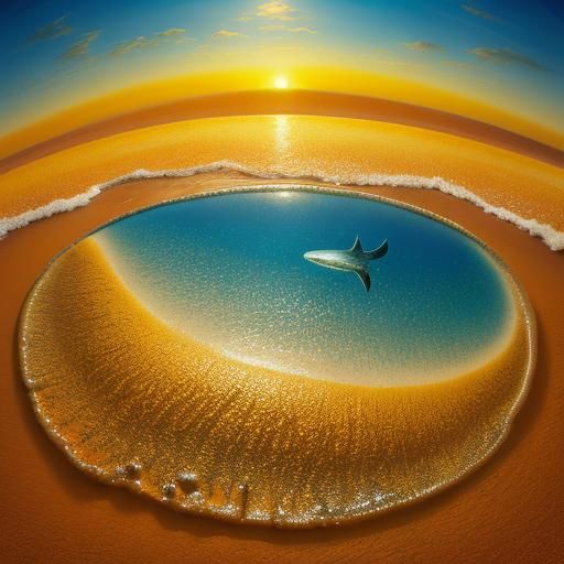 Surreal Whale Submerged in Desert Sands