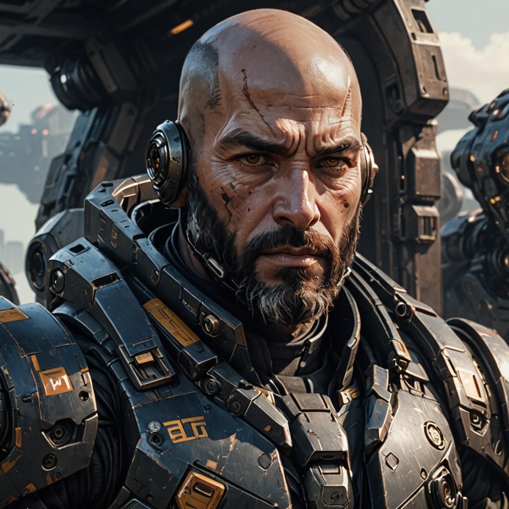 Dark Sci-Fi Mech Pilot Portrait